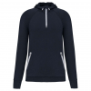 ZIP NECK HOODED SPORTS SWEATSHIRT