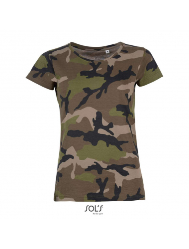 SOL'S CAMO WOMEN - ROUND COLLAR T-SHIRT