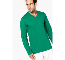 MEN'S LONG-SLEEVED V-NECK T-SHIRT