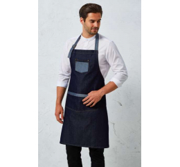 'DOMAIN' CONTRAST DENIM BIB APRON