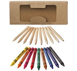 19 piece pencil and crayon set