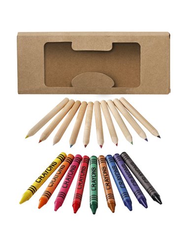 19 piece pencil and crayon set