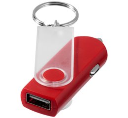 Swivel car adapter key chain