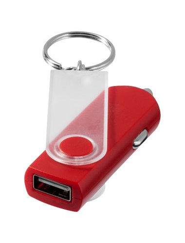 Swivel car adapter key chain