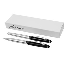 Geneva stylus ballpoint pen and rollerball pen set