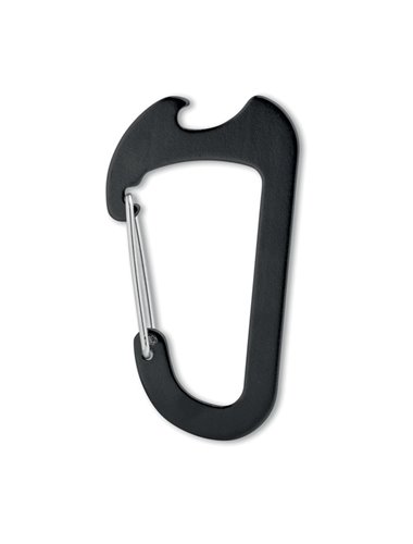 Carabineer with bottle opener  