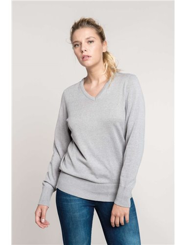 LADIES' V-NECK JUMPER