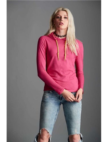 WOMEN’S FASHION BASIC LONG SLEEVE HOODED TEE