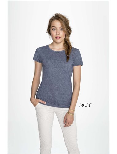 MIXED WOMEN ROUND COLLAR T-SHIRT