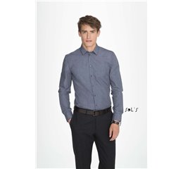 BARNET MEN LONG SLEEVE HEATHER POPLIN SHIRT