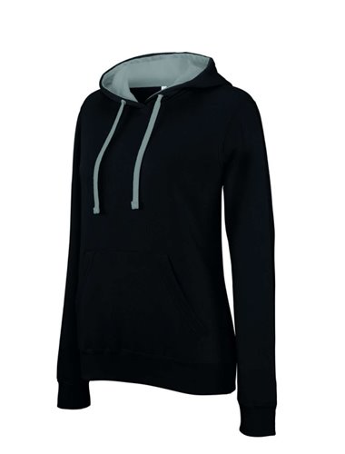 LADIES’ CONTRAST HOODED SWEATSHIRT