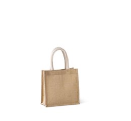 JUTE CANVAS TOTE SHOPPING BAG - SMALL