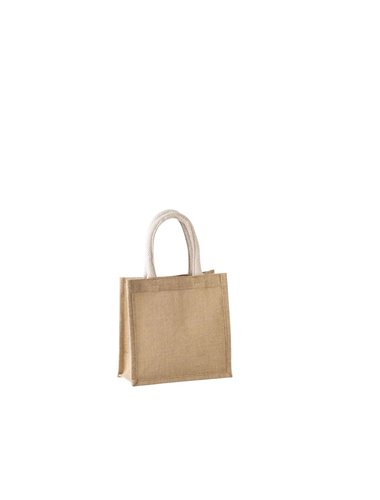 JUTE CANVAS TOTE SHOPPING BAG - SMALL