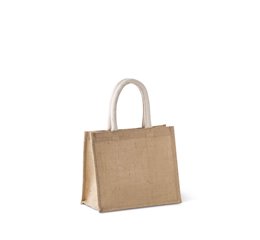 JUTE CANVAS TOTE SHOPPING BAG - MEDIUM