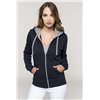 LADIES’ CONTRAST HOODED FULL ZIP SWEATSHIRT