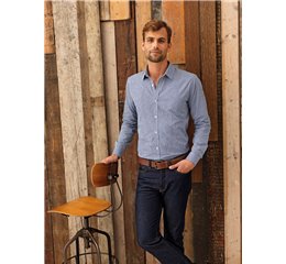 MEN’S MICROCHECK (GINGHAM) LONG SLEEVE COTTON SHIRT