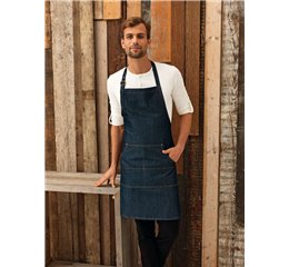 JEANS STITCH DENIM BIB APRON