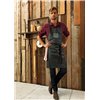 "DIVISION" WAXED LOOK DENIM BIB APRON WITH FAUX LEATHER