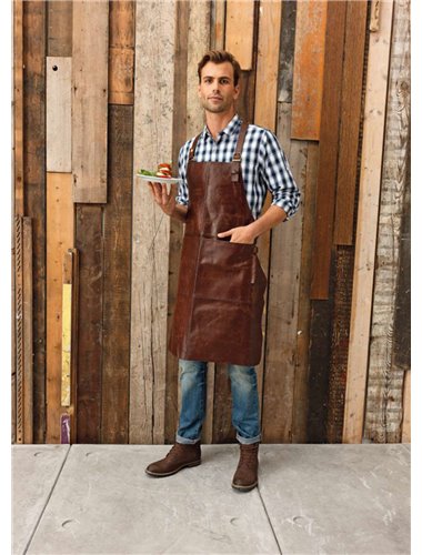 "ARTISAN" LEATHER CROSS BACK  BIB APRON