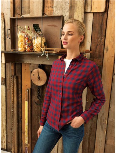 "MULLIGAN" CHECK - LADIES COTTON LONG SLEEVE SHIRT