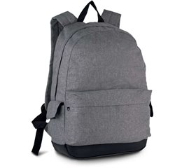 BACKPACK WITH IMITATION LEATHER TRIM