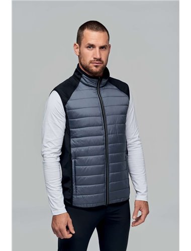 DUAL-FABRIC SLEEVELESS SPORTS JACKET