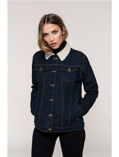 LADIES' SHERPA-LINED DENIM JACKET