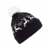 WINTER BEANIE WITH REINDEER DESIGN