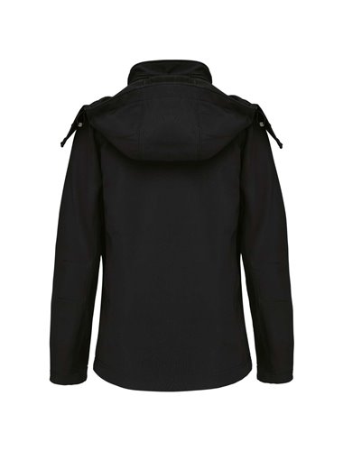 LADIES' DETACHABLE HOODED SOFTSHELL JACKET