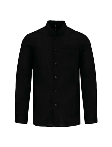 MEN'S LONG-SLEEVED MANDARIN COLLAR SHIRT