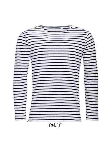 SOL'S MARINE MEN - LONG SLEEVE STRIPED T-SHIRT