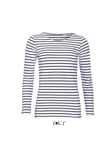 SOL'S MARINE WOMEN - LONG SLEEVE STRIPED T-SHIRT