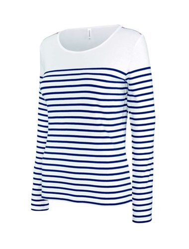 LADIES’ LONG-SLEEVED BRETON STRIPE TOP