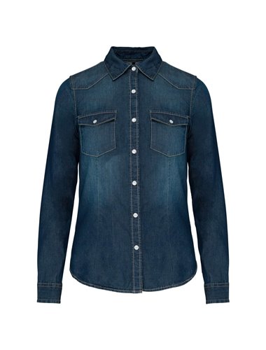 LADIES' LONG-SLEEVED DENIM SHIRT