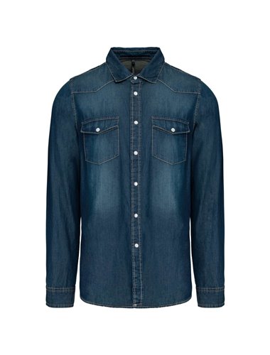 MEN'S LONG-SLEEVED DENIM SHIRT