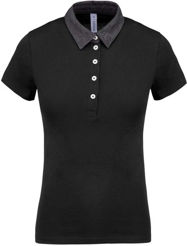 LADIES' TWO-TONE JERSEY POLO SHIRT