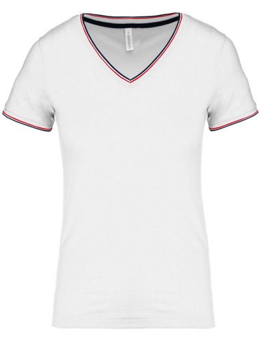 LADIES' PIQUÉ KNIT V-NECK T-SHIRT