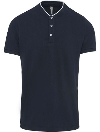 MEN'S SHORT SLEEVE POLO SHIRT WITH MANDARIN COLLAR