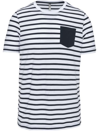 STRIPED SHORT SLEEVE SAILOR T-SHIRT WITH POCKET