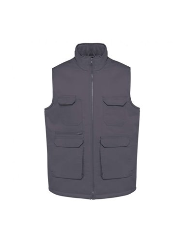 UNISEX PADDED MULTI-POCKET POLYCOTTON VEST