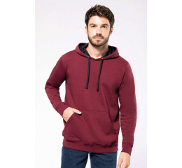 KA446 MEN'S CONTRAST HOODED SWEATSHIRT