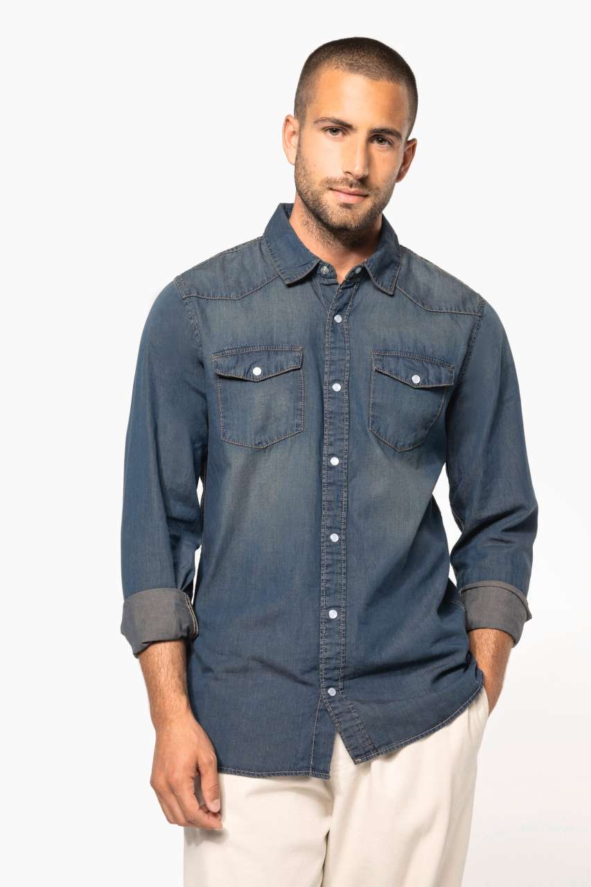 MEN'S LONG-SLEEVED DENIM SHIRT