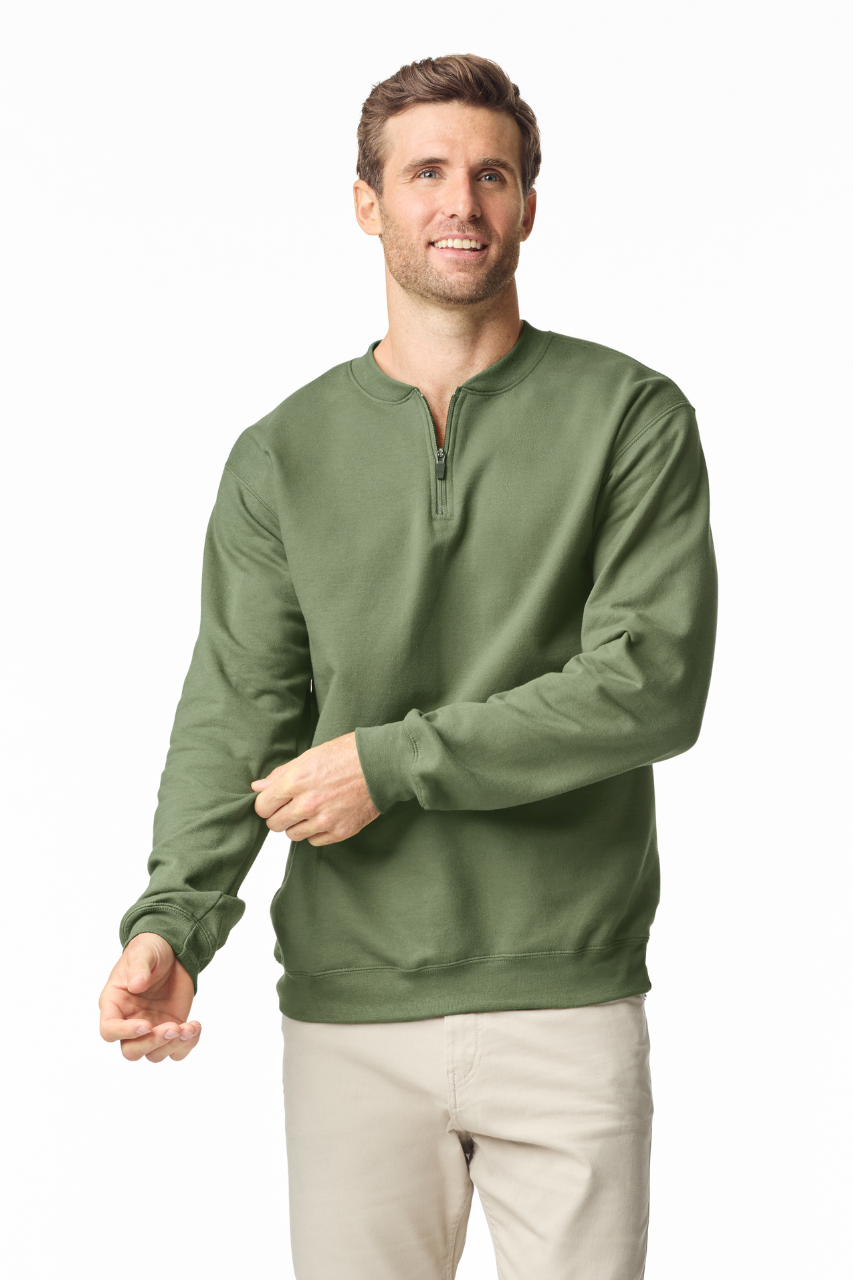 SOFTSTYLE™ MIDWEIGHT ADULT FLEECE 1/4 ZIP SWEATSHIRT