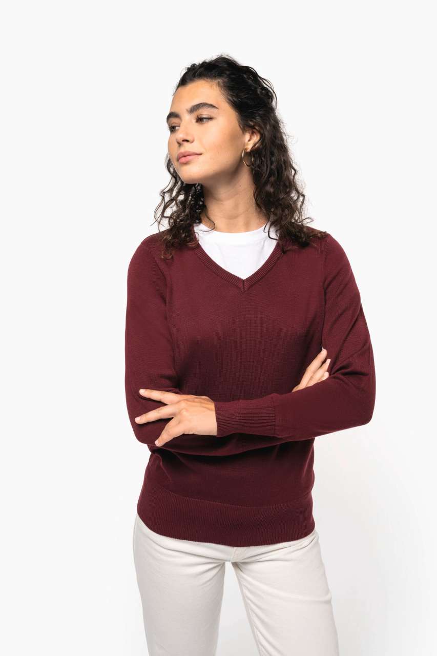 LADIES' V-NECK JUMPER