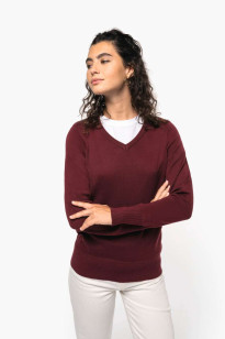 LADIES' V-NECK JUMPER