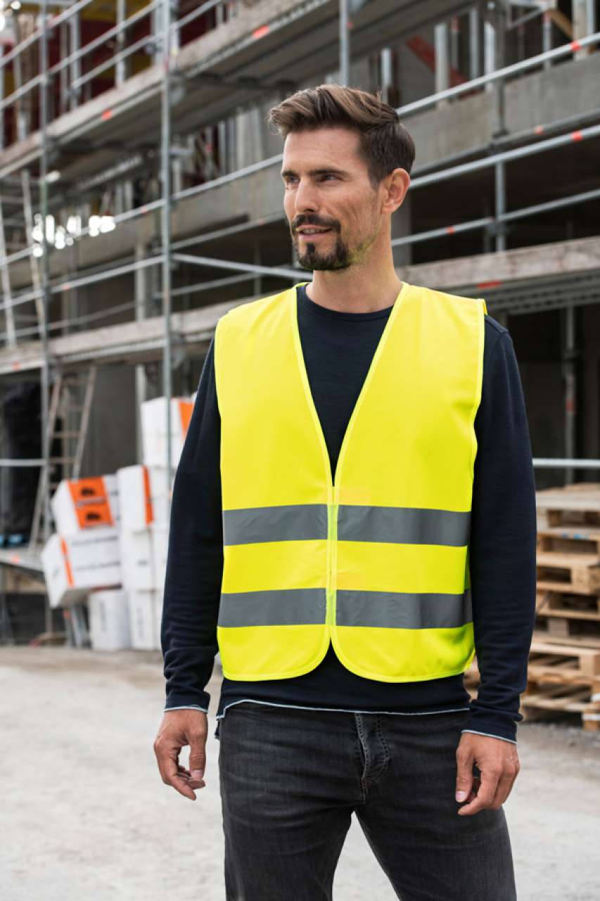 BASIC SAFETY VEST FOR PRINT "KARLSRUHE" - 2 VELCRO