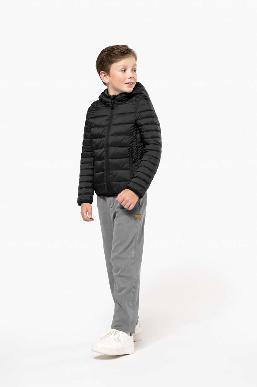 KIDS' LIGHTWEIGHT HOODED PADDED JACKET