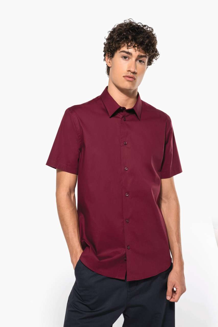 SHORT-SLEEVED COTTON/ELASTANE SHIRT