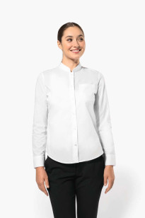 LADIES' LONG-SLEEVED MANDARIN COLLAR SHIRT