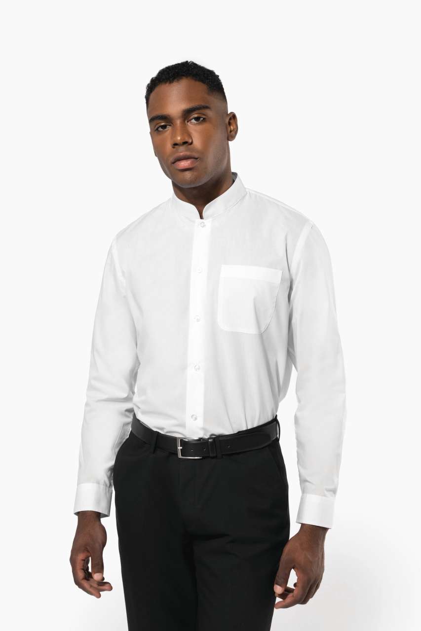 MEN'S LONG-SLEEVED MANDARIN COLLAR SHIRT